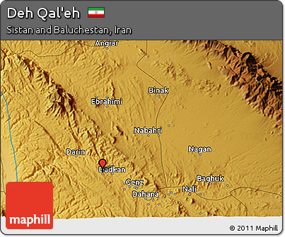 Physical 3D Map of Deh Qal'eh
