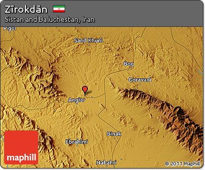 Physical 3D Map of Zīrokdān