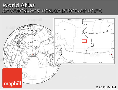 Blank Location Map of the Area around 27° 48' 57" N, 61° 16' 29" E
