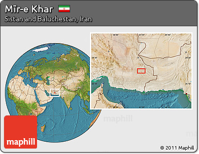 Satellite Location Map of Mīr-e Khar