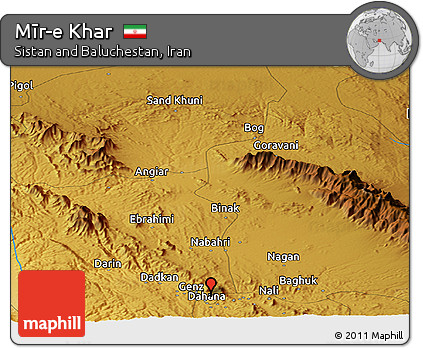 Physical Panoramic Map of Mīr-e Khar