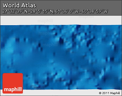 Physical 3D Map of the Area around 27° 48' 57" N, 61° 7' 30" W