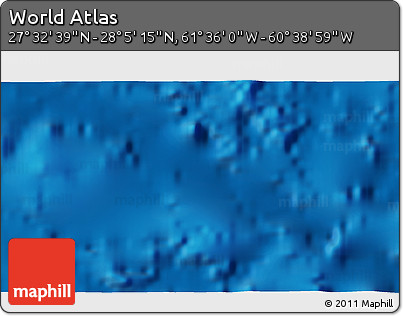 Physical 3D Map of the Area around 27° 48' 57" N, 61° 7' 30" W