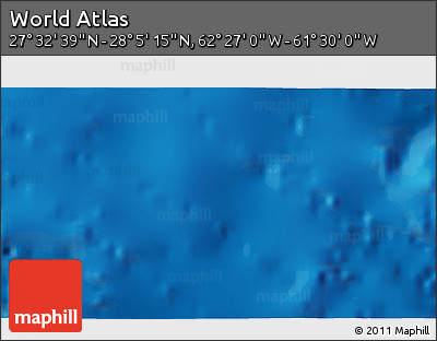 Physical 3D Map of the Area around 27° 48' 57" N, 61° 58' 30" W