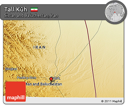 Physical 3D Map of Tall Kūh