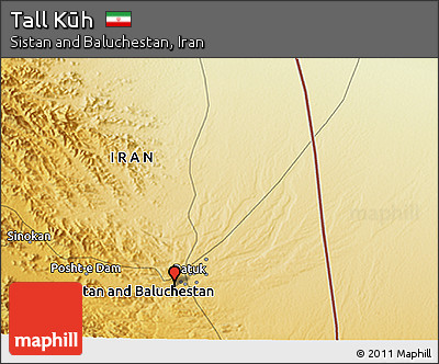 Physical 3D Map of Tall Kūh