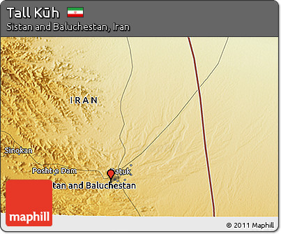 Physical 3D Map of Tall Kūh