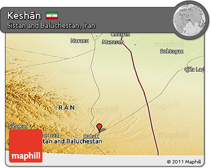 Physical Panoramic Map of Keshān