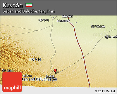 Physical Panoramic Map of Keshān