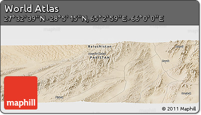 Satellite Panoramic Map of the Area around 27° 48' 57" N, 65° 31' 30" E