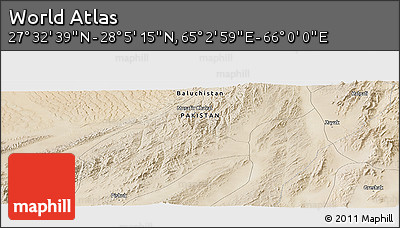 Satellite Panoramic Map of the Area around 27° 48' 57" N, 65° 31' 30" E
