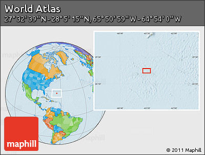 Political Location Map of the Area around 27° 48' 57" N, 65° 22' 30" W