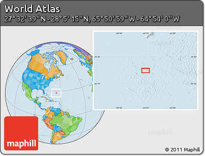 Political Location Map of the Area around 27° 48' 57" N, 65° 22' 30" W