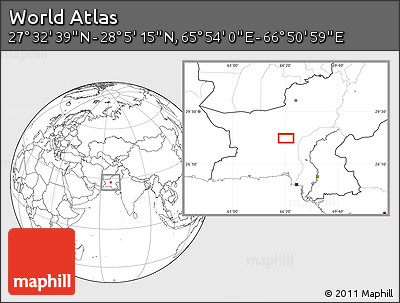Blank Location Map of the Area around 27° 48' 57" N, 66° 22' 30" E