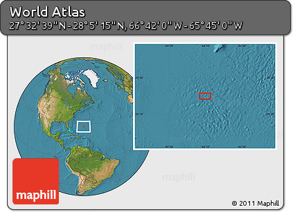 Satellite Location Map of the Area around 27° 48' 57" N, 66° 13' 29" W