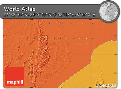 Political Map of the Area around 27° 48' 57" N, 6° 1' 30" E