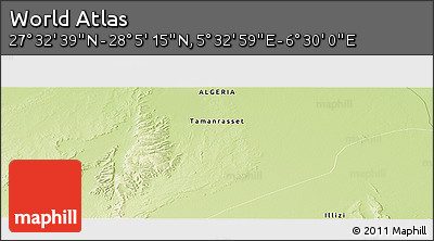 Physical Panoramic Map of the Area around 27° 48' 57" N, 6° 1' 30" E