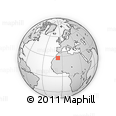 Outline Map of the Area around 27° 48' 57" N, 6° 43' 29" W, rectangular outline