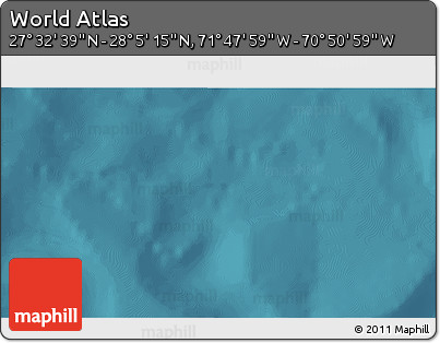 Satellite 3D Map of the Area around 27° 48' 57" N, 71° 19' 29" W