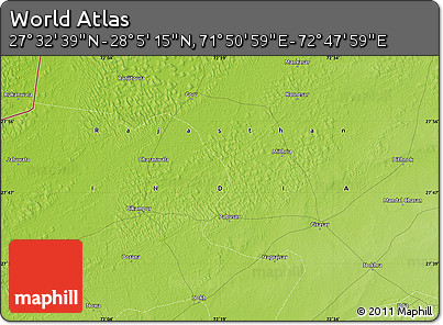 Physical Map of the Area around 27° 48' 57" N, 72° 19' 29" E