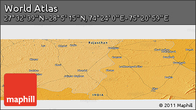 Political Panoramic Map of the Area around 27° 48' 57" N, 74° 52' 30" E