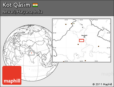 Blank Location Map of Kot Qāsim