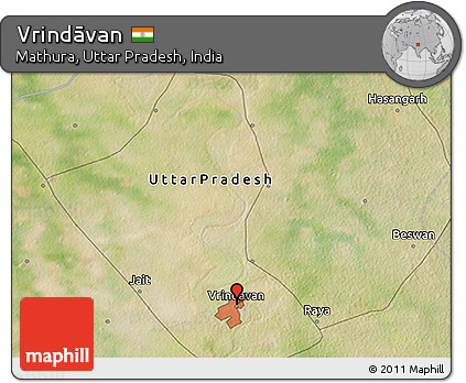 Satellite 3D Map of Vrindāvan