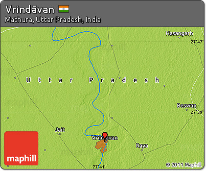 Physical Map of Vrindāvan