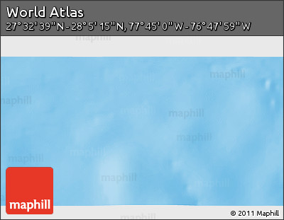 Physical 3D Map of the Area around 27° 48' 57" N, 77° 16' 30" W