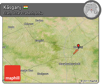 Satellite 3D Map of Kāsganj