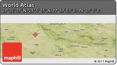 Satellite Panoramic Map of the Area around 27° 48' 57" N, 78° 16' 30" E