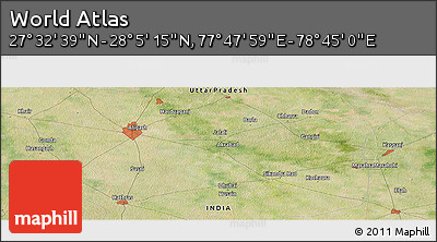 Satellite Panoramic Map of the Area around 27° 48' 57" N, 78° 16' 30" E