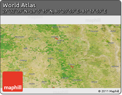 Satellite 3D Map of the Area around 27° 48' 57" N, 80° 49' 29" E