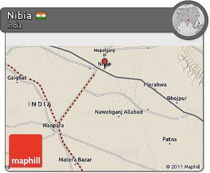Shaded Relief 3D Map of Nibia