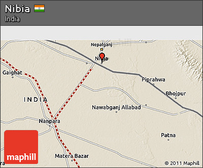 Shaded Relief 3D Map of Nibia