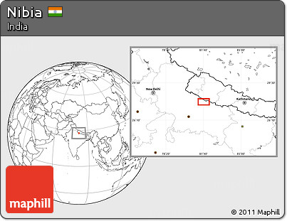 Blank Location Map of Nibia