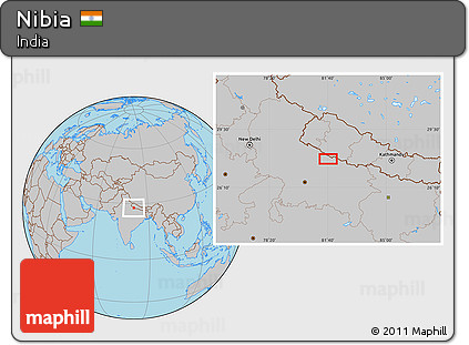 Gray Location Map of Nibia