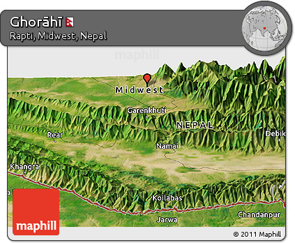 Satellite Panoramic Map of Ghorāhī