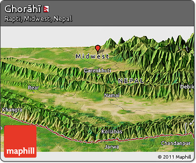 Satellite Panoramic Map of Ghorāhī