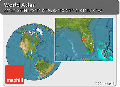 Satellite Location Map of the Area around 27° 48' 57" N, 82° 22' 30" W