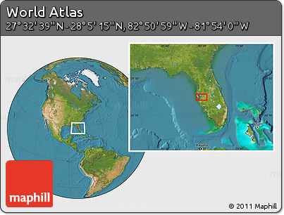Satellite Location Map of the Area around 27° 48' 57" N, 82° 22' 30" W