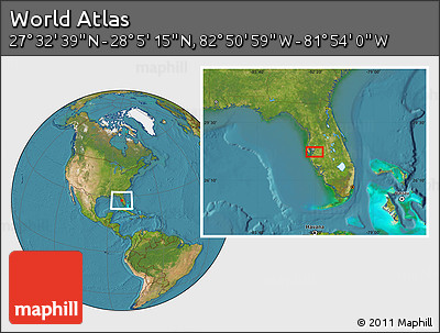Satellite Location Map of the Area around 27° 48' 57" N, 82° 22' 30" W