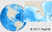 Shaded Relief Location Map of the area around 27° 48' 57" N, 83° 13' 29" W