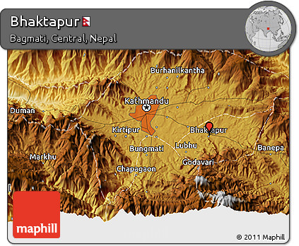 Physical 3D Map of Bhaktapur
