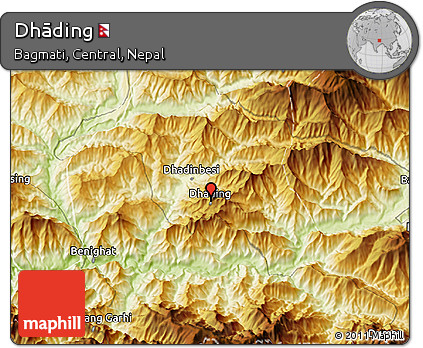 Physical 3D Map of Dhāding