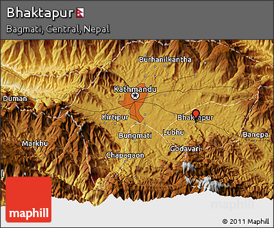 Physical 3D Map of Bhaktapur