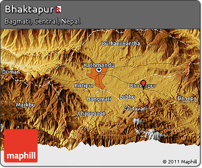Physical 3D Map of Bhaktapur