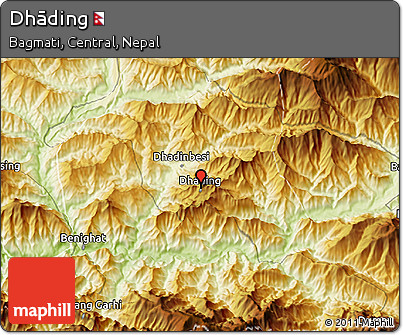 Physical 3D Map of Dhāding