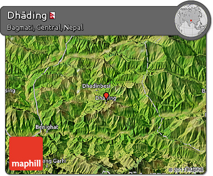 Satellite 3D Map of Dhāding