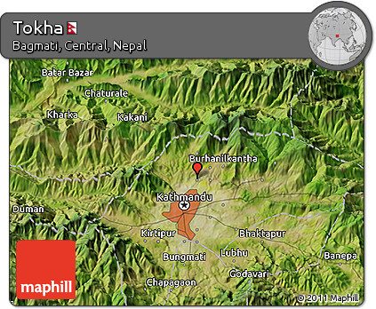 Satellite 3D Map of Tokha